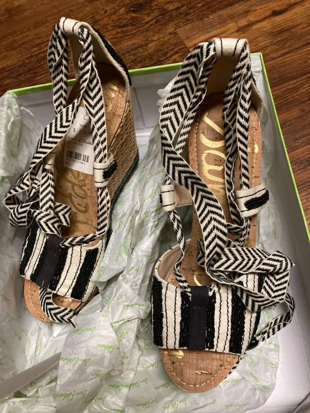 New Sam Edelman Canvas Wedge Shoes Size 8 - Stylish and Comfortable New In Box